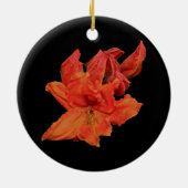 Sinaasappel Azalea Bloesem Keramisch Ornament (Achterkant)