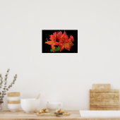 Sinaasappel Azalea Bloesem Poster (Keuken)