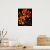 Sinaasappel Azalea Flowers Art Print Poster (Keuken)