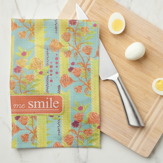 Sinaasappel Azure Tea Towel Kitchen Towel Theedoek (Quarter Fold)