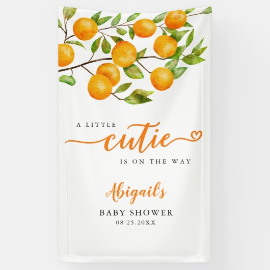 Sinaasappel Baby shower banner (Verticaal)