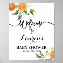 Sinaasappel Baby shower welkomstteken