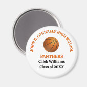 Sinaasappel Basketbalteam Middelbare School Aangep Magneet (Voorkant / Achterkant)