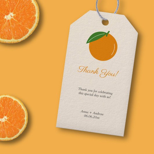 Sinaasappel Bedankt Cadeaulabel