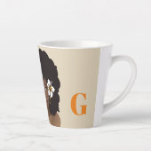 Sinaasappel & Beige, Natuurlijke Haarschoonheid me Latte Mok (Rechts)