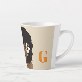 Sinaasappel & Beige, Natuurlijke Haarschoonheid me Latte Mok