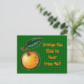 Sinaasappel, ben je blij? briefkaart (Staand voorkant)