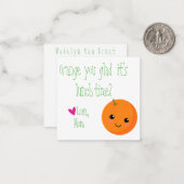 Sinaasappel, ben je blij dat het lunchtijd is? Lun Notitiekaartje (Voorkant / Achterkant in situ)