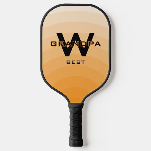 Sinaasappel Beste Opa Monogramed Pickleball Paddle (Voorkant)
