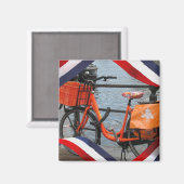 Sinaasappel Bike Rood Wit Blauw Sinaasappel Koelka Magneet (Voorkant / Achterkant)