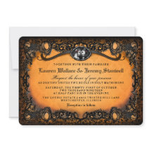 Sinaasappel Black Elegant Halloween Skeleton Weddi