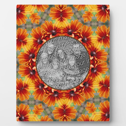 Sinaasappel Black Eyed Susan Daisy Uw foto toevoeg Fotoplaat (Voorkant)