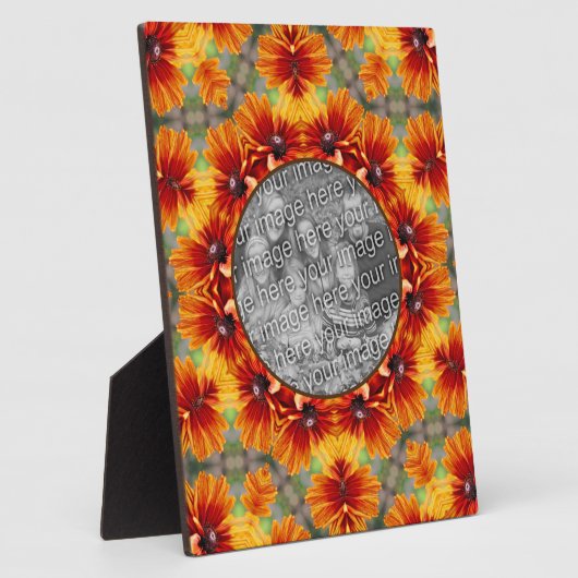 Sinaasappel Black Eyed Susan Daisy Uw foto toevoeg Fotoplaat (Zijkant)