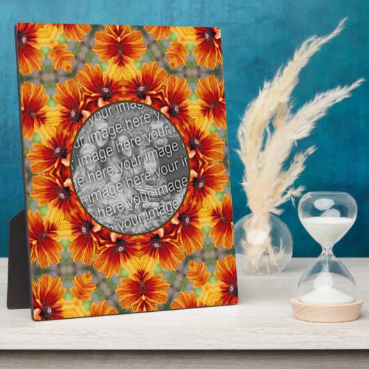 Sinaasappel Black Eyed Susan Daisy Uw foto toevoeg Fotoplaat (Zijkant)