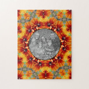 Sinaasappel Black Eyed Susan Daisy Uw foto toevoeg Legpuzzel