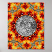 Sinaasappel Black Eyed Susan Daisy Uw foto toevoeg Poster (Voorkant)