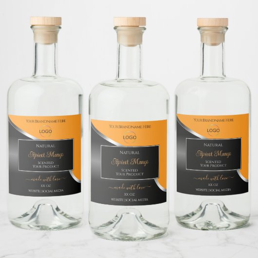 Sinaasappel Black Wavy Silver met Logo-productetik Likeurfles Etiket (Flessen)