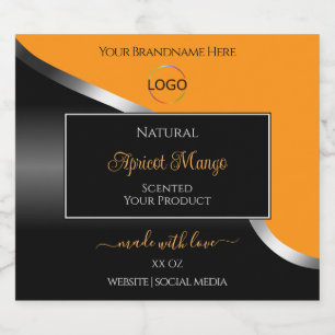 Sinaasappel Black Wavy Silver met Logo-productetik Likeurfles Etiket
