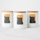 Sinaasappel Black Wavy Silver met Logo-productetik Voedselcontainer Etiket (Flessen)