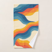Sinaasappel Blauw Abstract Retro Wavy Stripe Bold Bad Handdoek (Handdoek)