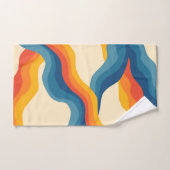 Sinaasappel Blauw Abstract Retro Wavy Stripe Bold Bad Handdoek (Handdoek)