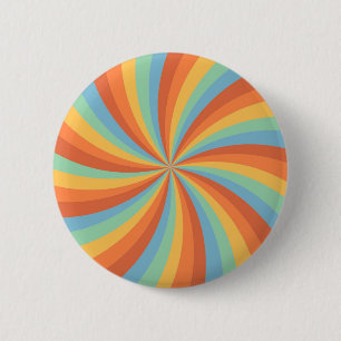 Sinaasappel Blauw Groen Kleurrijk Abstract Ronde Button 5,7 Cm