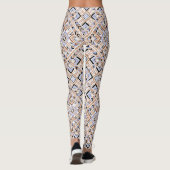 Sinaasappel/Blauw Multi Pattern Vrouwen Leggings (Achterkant)