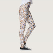 Sinaasappel/Blauw Multi Pattern Vrouwen Leggings (Rechts)