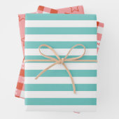 Sinaasappel Blauw roze patronen Verpakking Papiere Inpakpapier Vel (In situ)