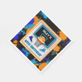 Sinaasappel & Blauwe Basketbalverf Splatter Verjaa Servet (Hoek)