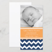 Sinaasappel Blauwe Dank Je Wel Baby Shower Fotokaa Bedankkaart (Voorkant / Achterkant)