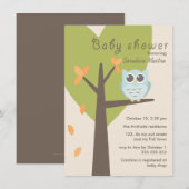 Sinaasappel Blauwe Herfst Baby shower Groene Boom  Kaart (Voorkant / Achterkant)