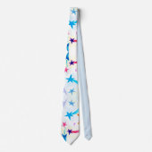 Sinaasappel & Blauwe Strepen Stropdas (Voorkant)