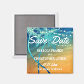 Sinaasappel Blauwgroen Blauw Bruiloft | Tropisch S Magneet (Voorkant / Achterkant)