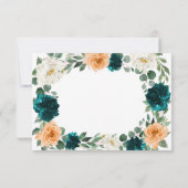 Sinaasappel Blauwgroen Turquoise Blauw Bruiloft RS RSVP Kaartje (Achterkant)