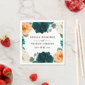 Sinaasappel Blauwgroen Turquoise Blauw Elegant Blo Servet (Insitu)