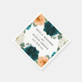 Sinaasappel Blauwgroen Turquoise Blauw Elegant Blo Servet (Hoek)