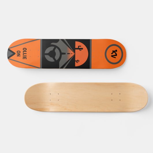 Sinaasappel/Blk, gemonteerd als "Ollie on"-skatebo Persoonlijk Skateboard (Horizontaal)