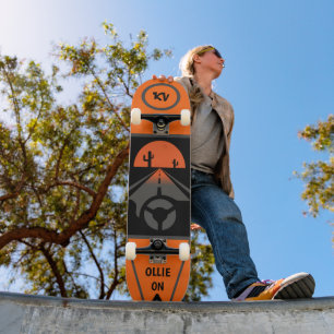 Sinaasappel/Blk, gemonteerd als "Ollie on"-skatebo Persoonlijk Skateboard