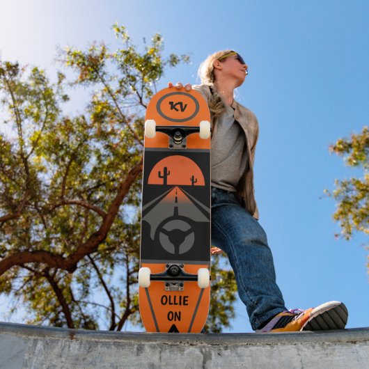 Sinaasappel/Blk, gemonteerd als "Ollie on"-skatebo Persoonlijk Skateboard (Buiten 1)