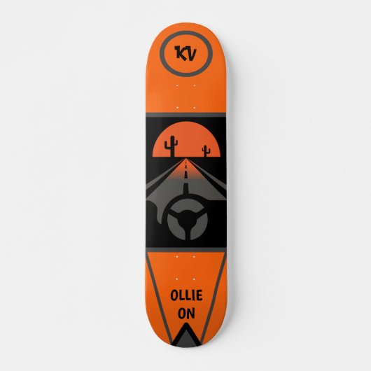 Sinaasappel/Blk, gemonteerd als "Ollie on"-skatebo Persoonlijk Skateboard (Voorkant)
