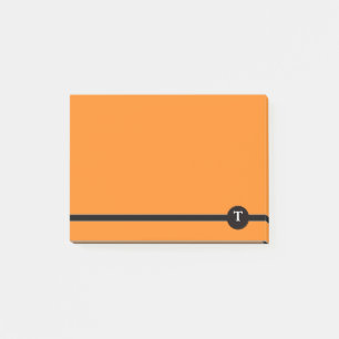 Sinaasappel & Blk Strip Monogram Post-it® notes