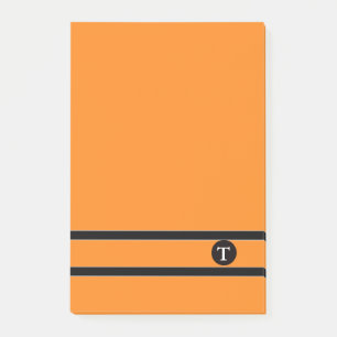 Sinaasappel & Blk Strip Monogram Post-it® notes-II Notes