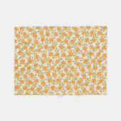 Sinaasappel Bloem 70s Retro Fleece Deken (Voorkant (Horizontaal))
