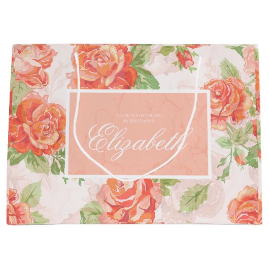 Sinaasappel bloem roos grote cadeautas (Voorkant)