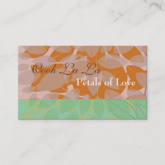 Sinaasappel Bloemblad Blad Interieur Visitekaartje (Voorkant)