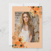 Sinaasappel Bloemen 🎓 Afstuderen Kaart (Achterkant)