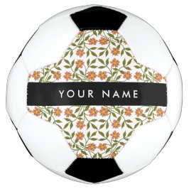 Sinaasappel Bloemen, Bloemmotief, Boho, Jouw Naam Voetbal