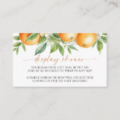 Sinaasappel Bloemen Display Baby shower behuizing  Informatiekaartje (Voorkant)