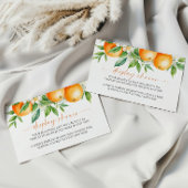 Sinaasappel Bloemen Display Baby shower behuizing Informatiekaartje